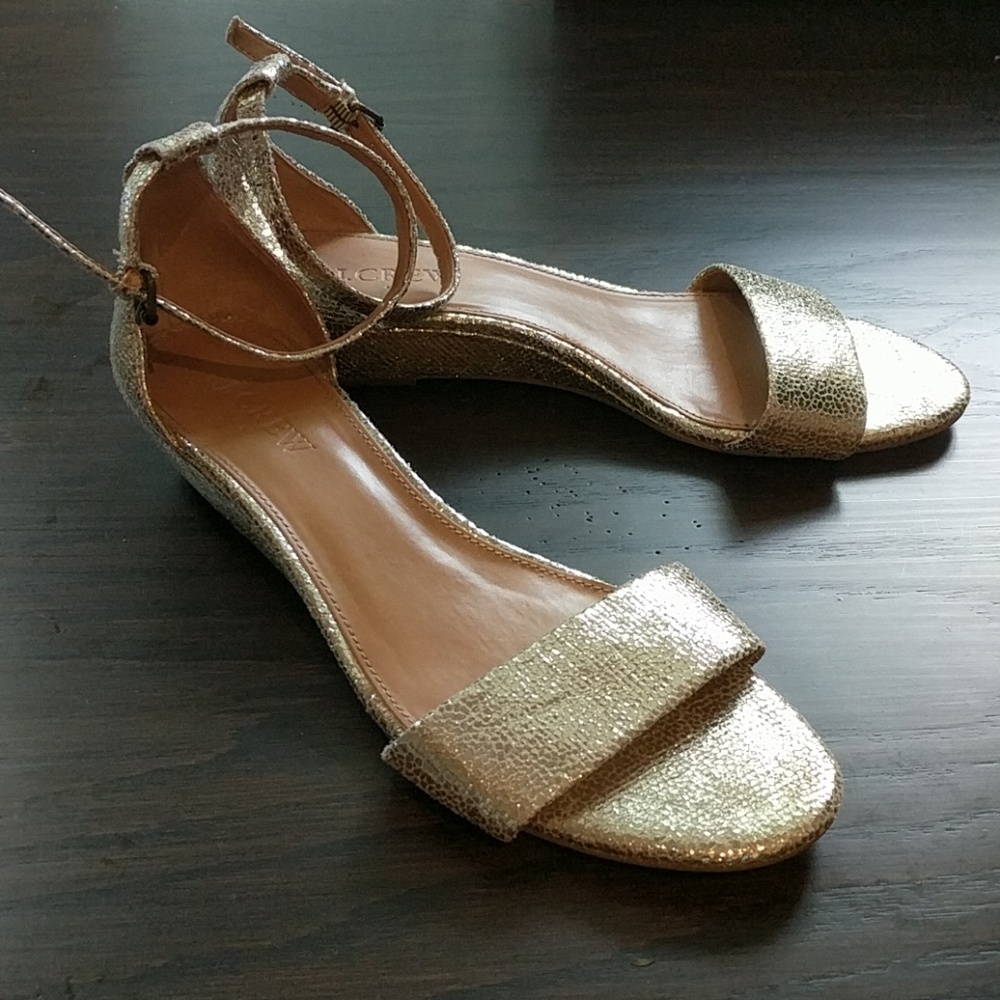 JCrew strappy gold sandal